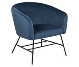 Ramsey Lounge Chair, Navy Blue Fabric/Black Frame