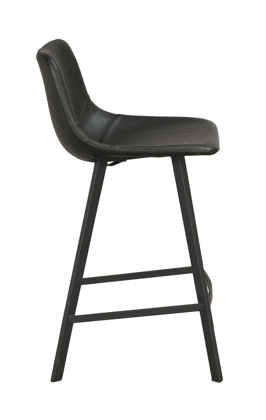 Auburn Barstool, svart faux skinn