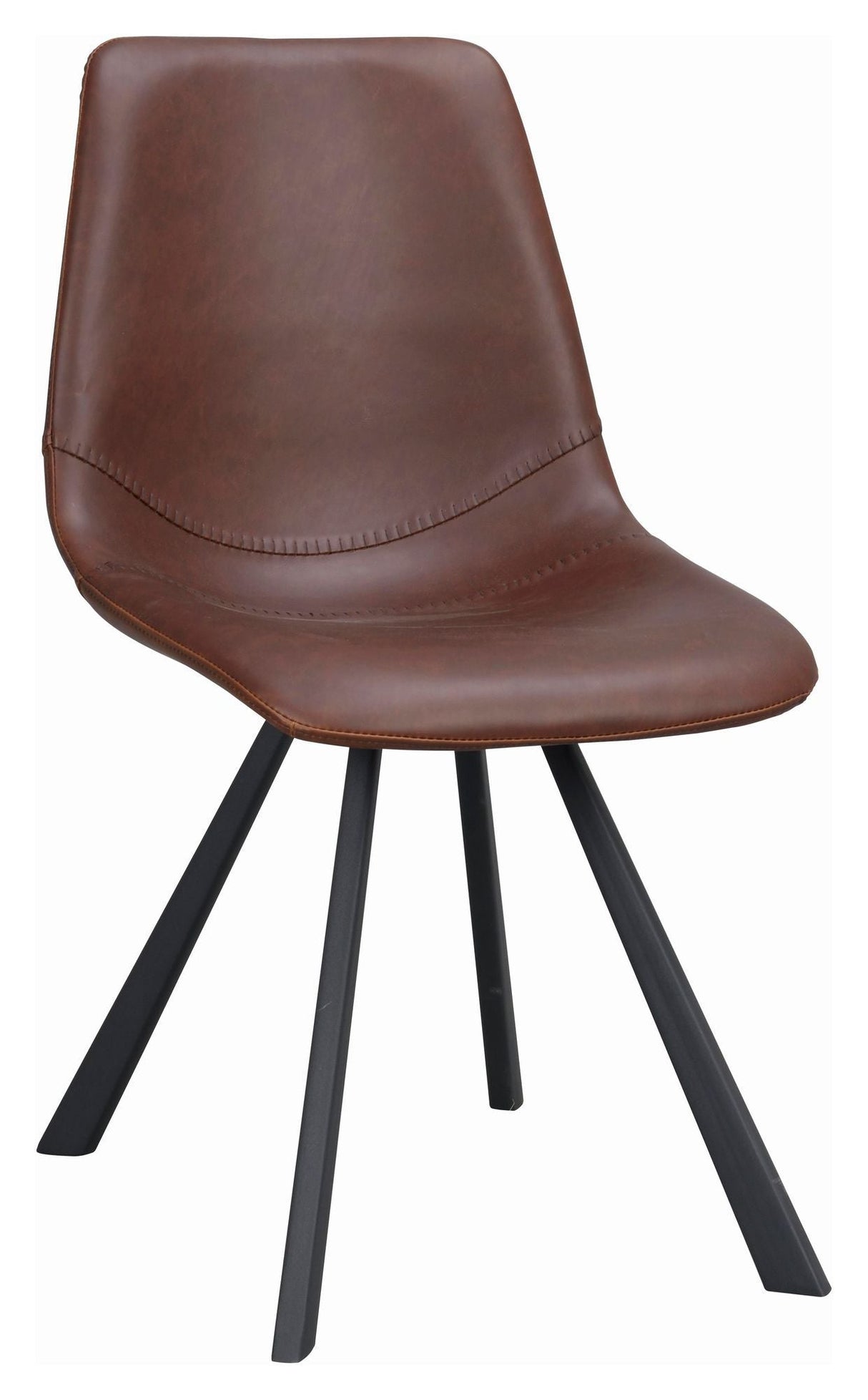 Auburn Dining Chair, Brown Faux Leather