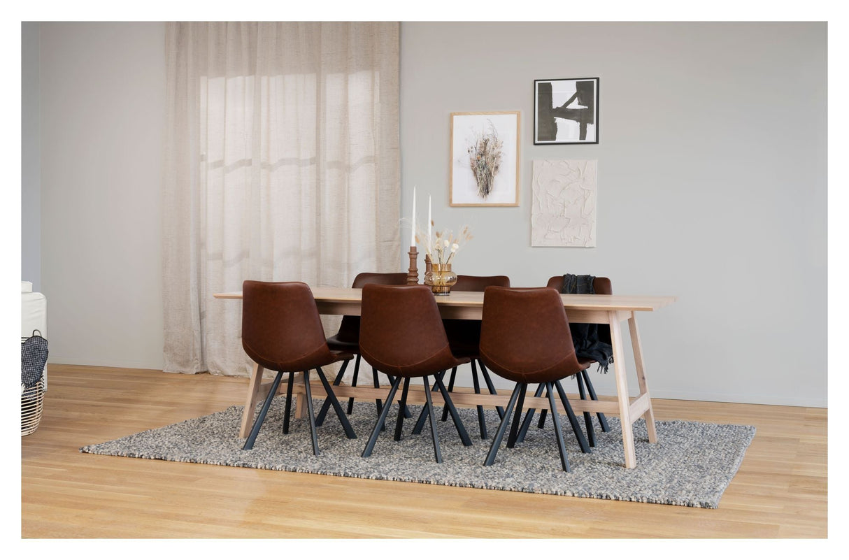 Auburn Dining Chair, Brown Faux Leather