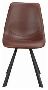 Auburn Dining Chair, Brown Faux Leather