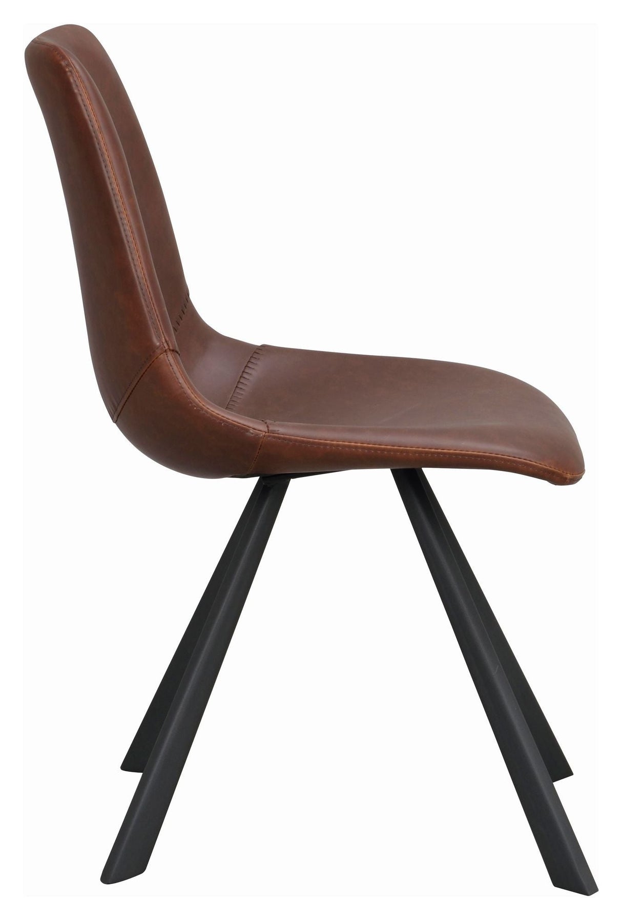 Auburn Dining Chair, Brown Faux Leather