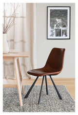 Auburn Dining Chair, Brown Faux Leather