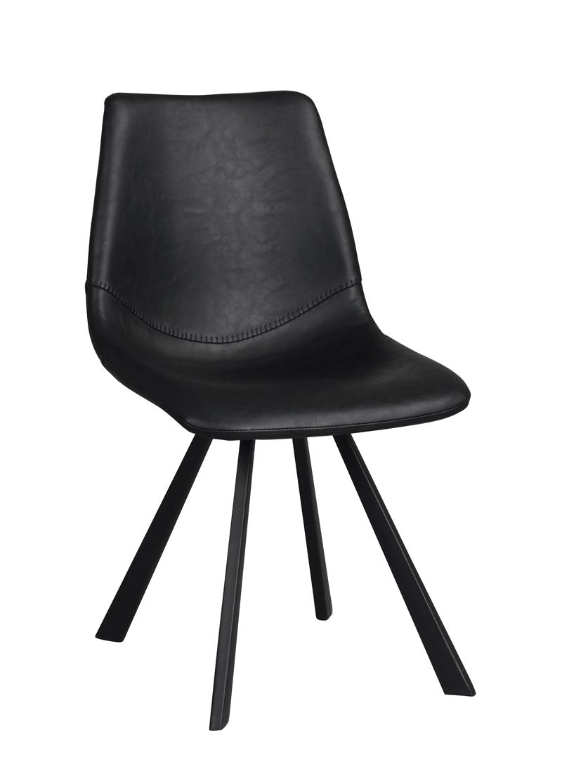 Auburn Dining Chair, Black Faux Leather