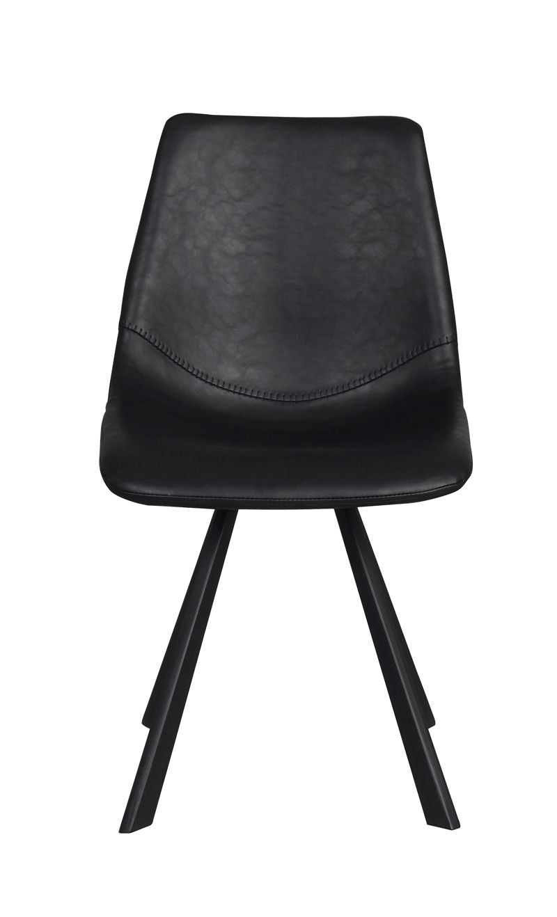 Auburn Dining Chair, Black Faux Leather