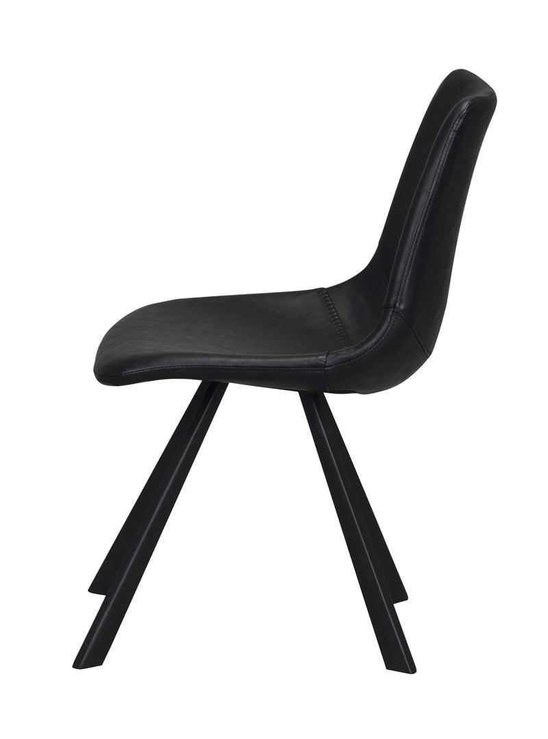 Auburn Dining Chair, Black Faux Leather