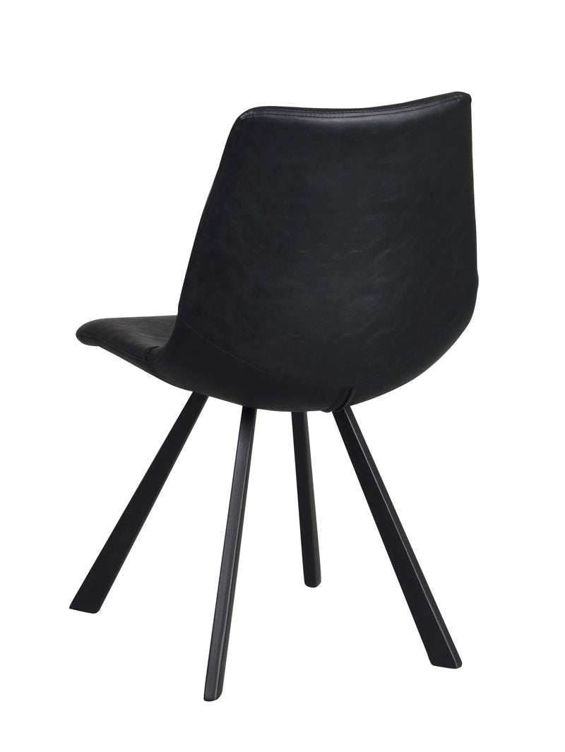 Auburn Dining Chair, Black Faux Leather