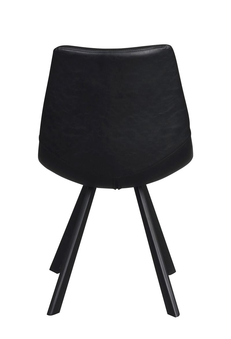 Auburn Dining Chair, Black Faux Leather