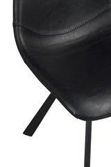 Auburn Dining Chair, Black Faux Leather