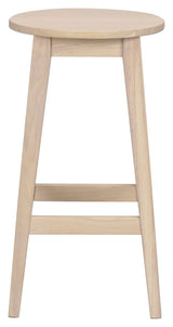 Austin Bar Stool, H65, White Pigmented Oak, SH: 65cm