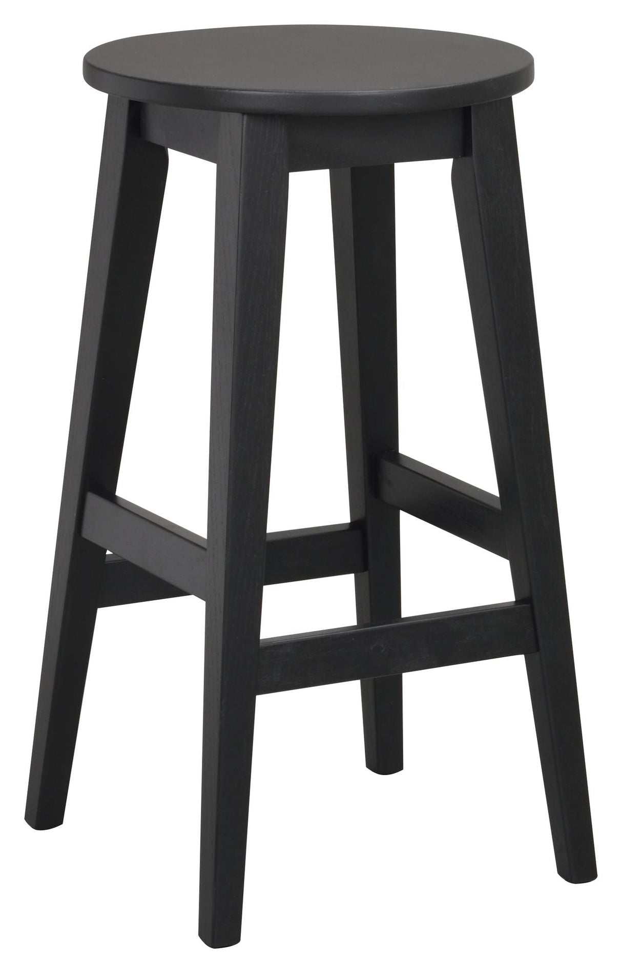 Austin Bar Stool, H65, Black Lacquered Oak, SH: 65cm