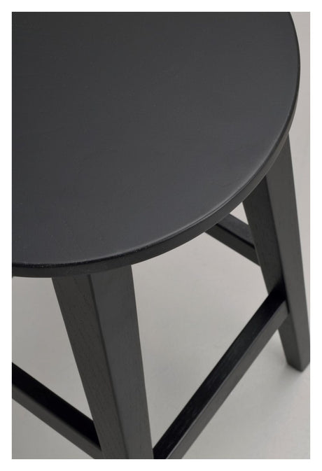 Austin Bar Stool, H65, Black Lacquered Oak, SH: 65cm