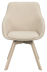 Alison, spisestuestol m/armlener - lys beige/lys eik 