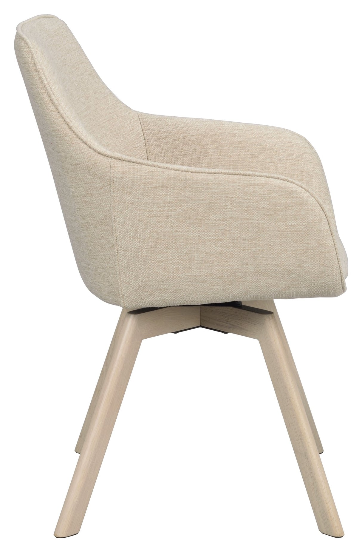 Alison, spisestuestol m/armlener - lys beige/lys eik 