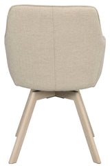 Alison, spisestuestol m/armlener - lys beige/lys eik 