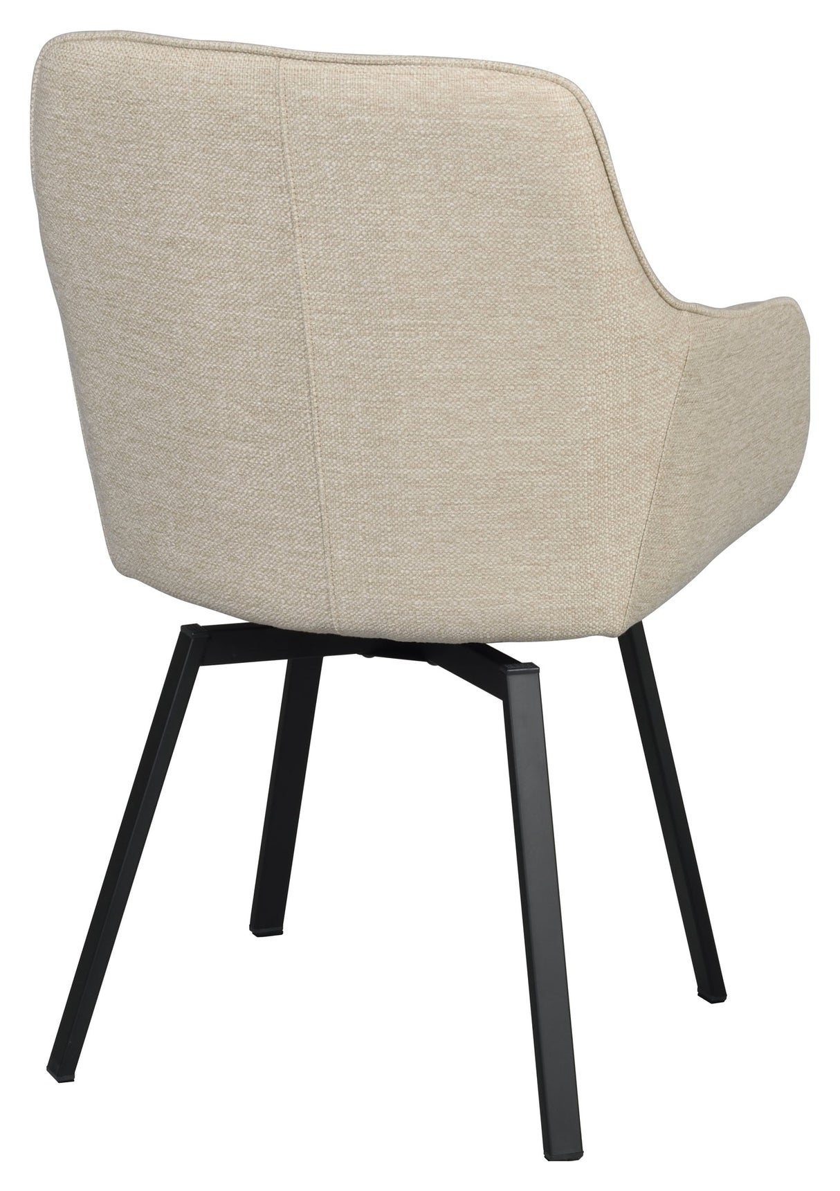 Alison, spisestuestol m/armlener - lys beige/svart 