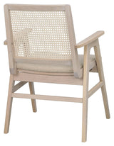 Prestwick lenestol, White Pigm., Rattan, beige stoff