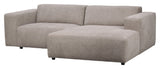 Willard Sofa 3-seters w. Chaise Longue, til høyre, beige stoff