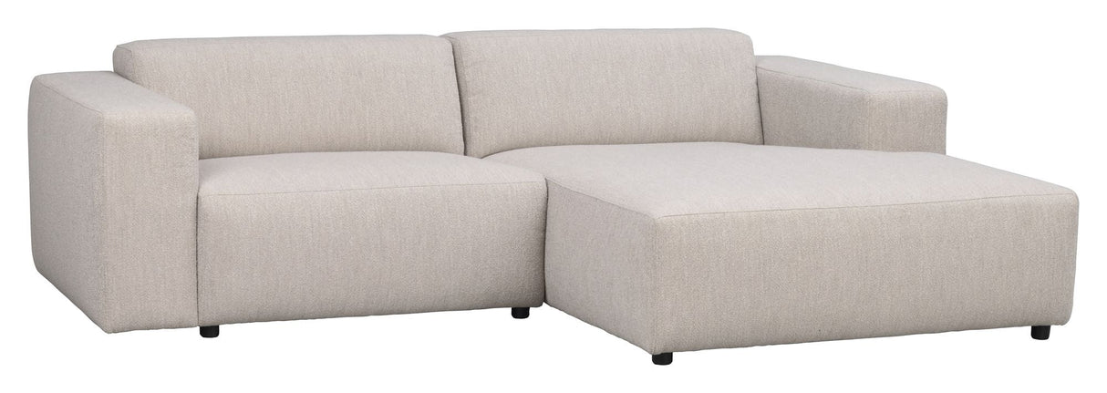 Willard Sofa 3-seters w. Chaise Longue, høyre, lys beige stoff