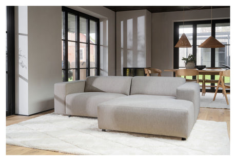 Willard Sofa 3-seters w. Chaise Longue, høyre, lys beige stoff