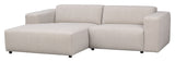 Willard Sofa 3-seters w. sjesel lang, venstre, lett beige stoff