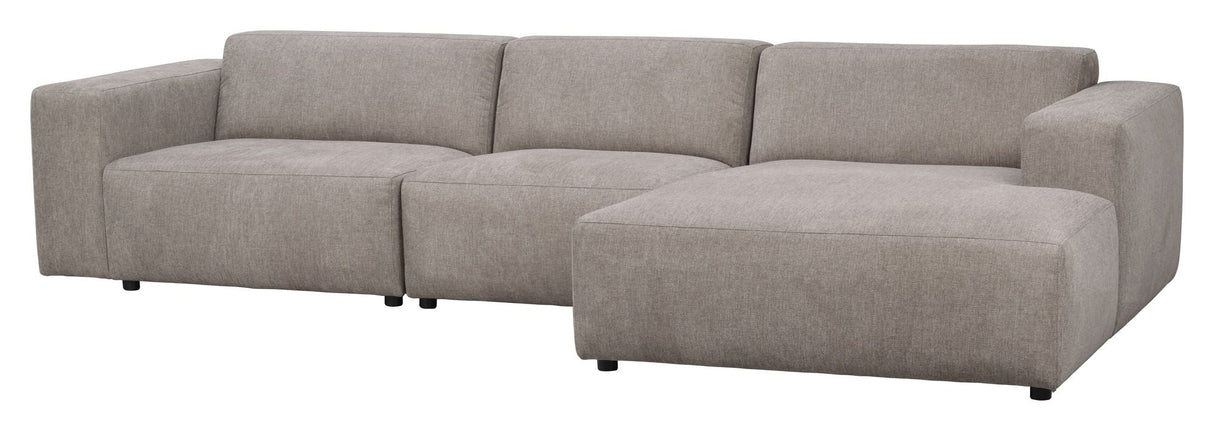 Willard Sofa 4-seters w. Chaise Longue, til høyre, beige stoff