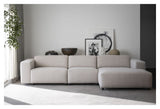 Willard Sofa 4-seters w. Chaise Longue, høyre, lys beige stoff