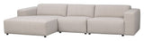 Willard Sofa 4-seters w. sjesel lang, venstre, lett beige stoff