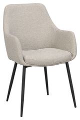 Reily spisestol med armlener, beige/svart