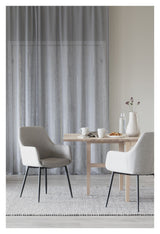 Reily spisestol med armlener, beige/svart