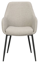 Reily spisestol med armlener, beige/svart