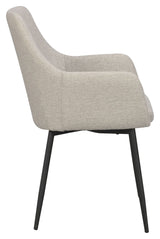 Reily spisestol med armlener, beige/svart