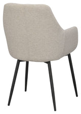 Reily spisestol med armlener, beige/svart