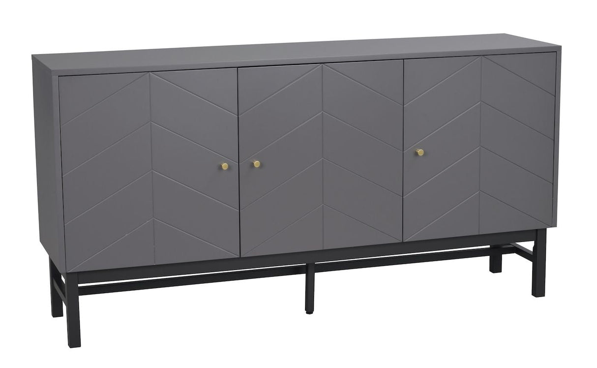 Webster Sideboard, Gray MDF og Rubber Wood, L169