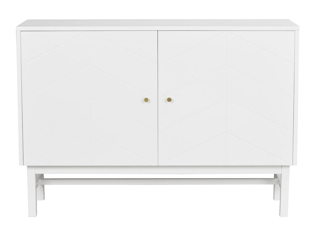 Webster Sideboard, White MDF og Rubber Wood, L.124