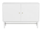 Webster Sideboard, White MDF og Rubber Wood, L.124