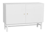 Webster Sideboard, White MDF og Rubber Wood, L.124