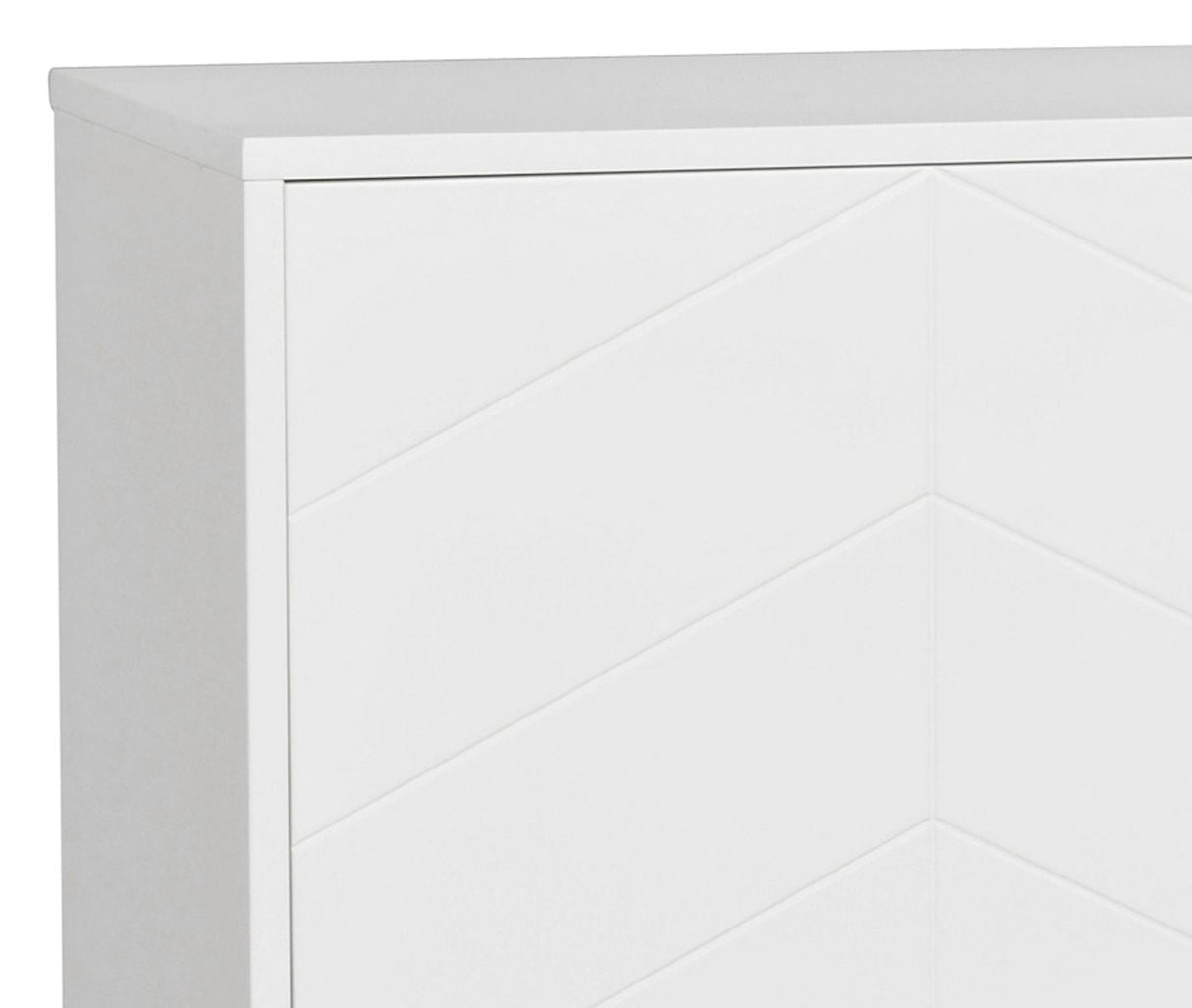 Webster Sideboard, White MDF og Rubber Wood, L.124