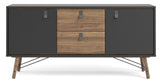 Ry Sideboard - Walnut Look/Mat Black, B150