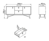 Ry Sideboard - Walnut Look/Mat Black, B150