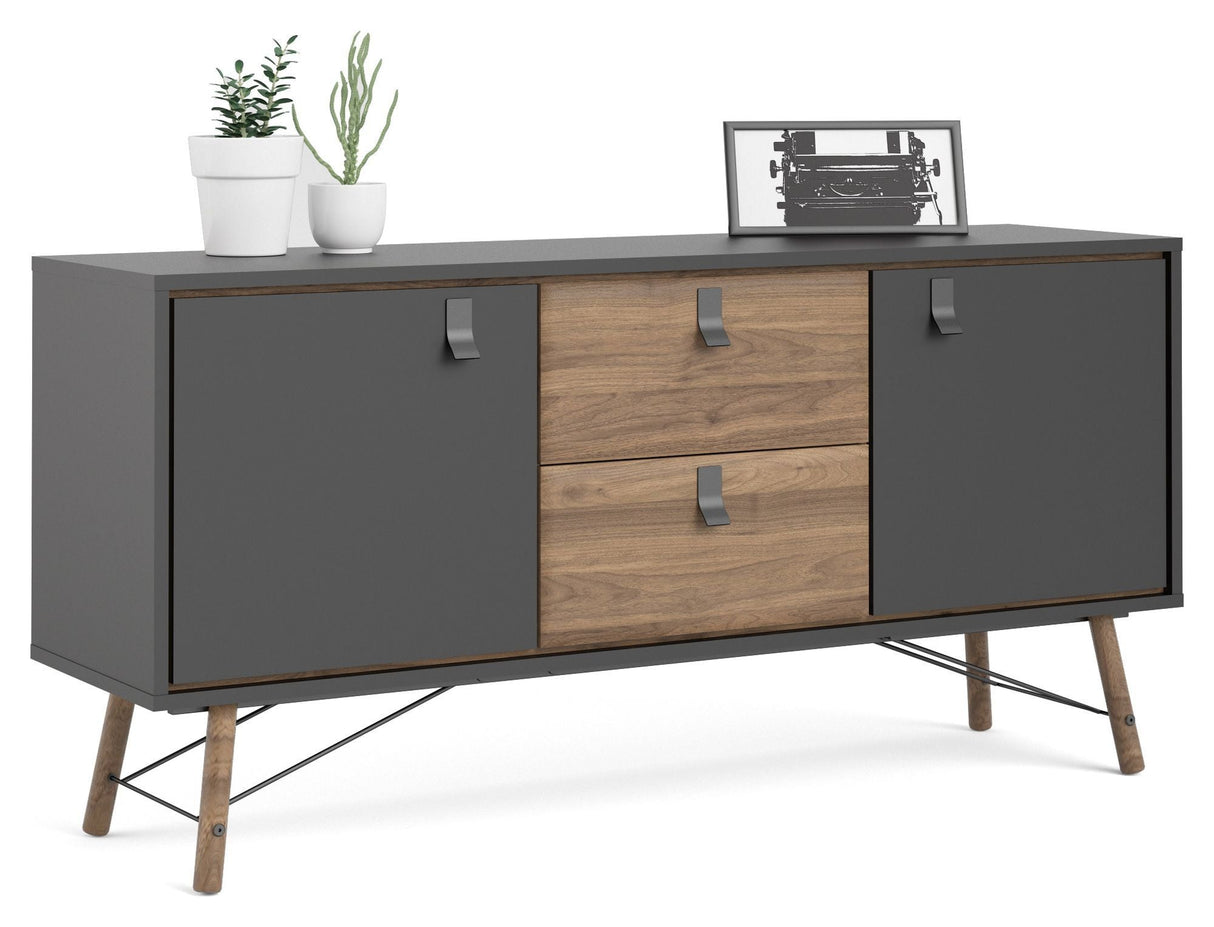 Ry Sideboard - Walnut Look/Mat Black, B150