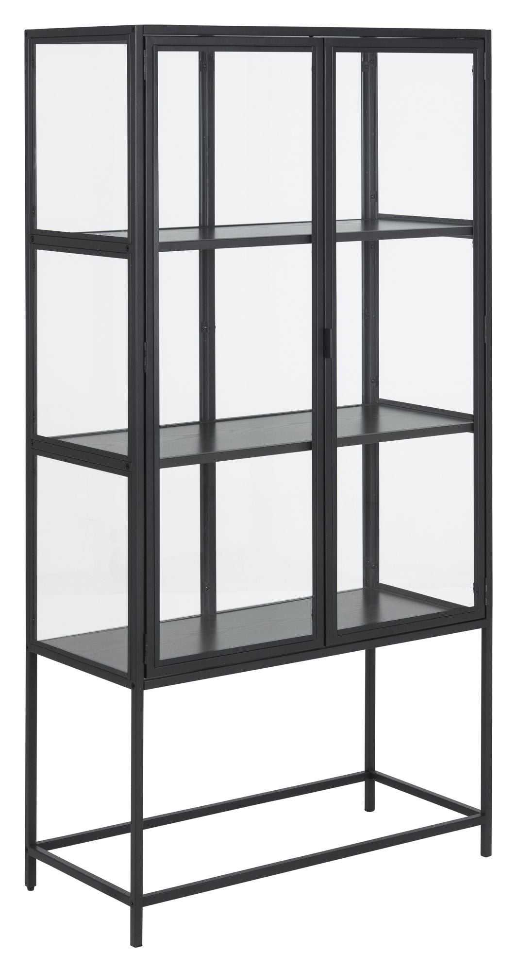 Seaford Vitrine Cabinet, Black Metal