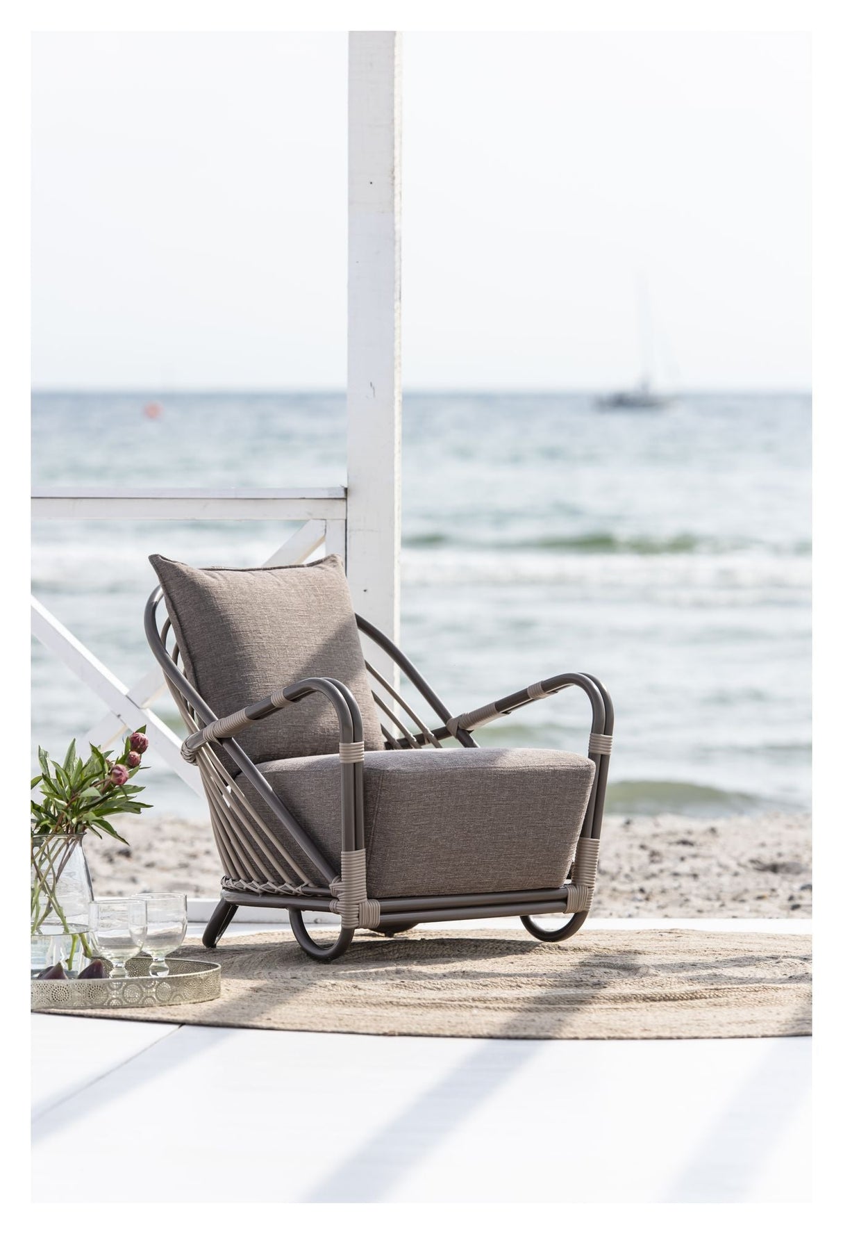 Charlottenborg Exterior Lounge Chair Frame, Moccachino