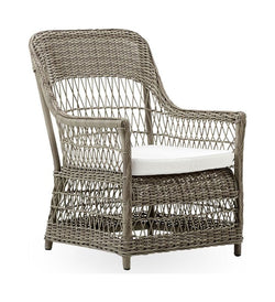 Dawn Exterior Wicker Chair, Antique Grey