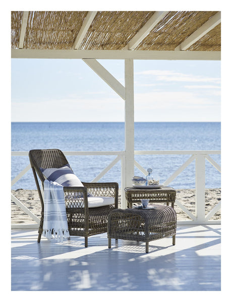 Dawn Exterior Wicker Chair, Antique Grey