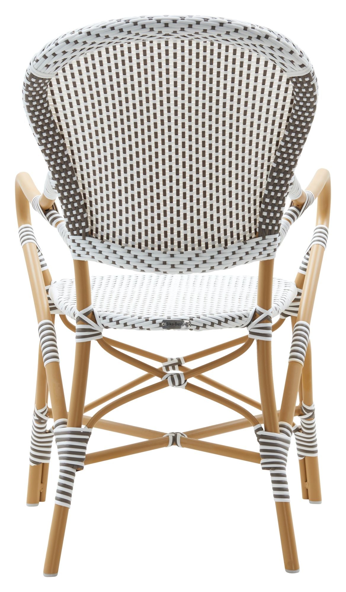 Isabell Garden Chair, White W/Cappuccino Dot