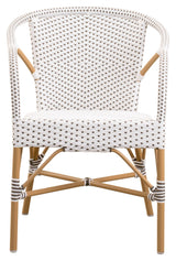 Madeleine Exterior Garden Chair, White m/Capucchino Dot