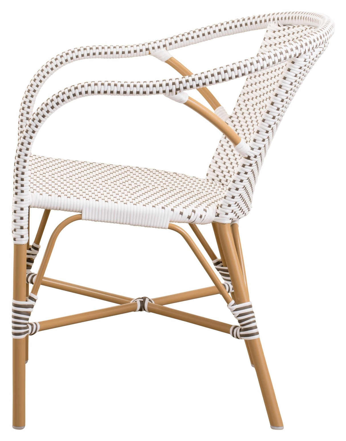 Madeleine Exterior Garden Chair, White m/Capucchino Dot