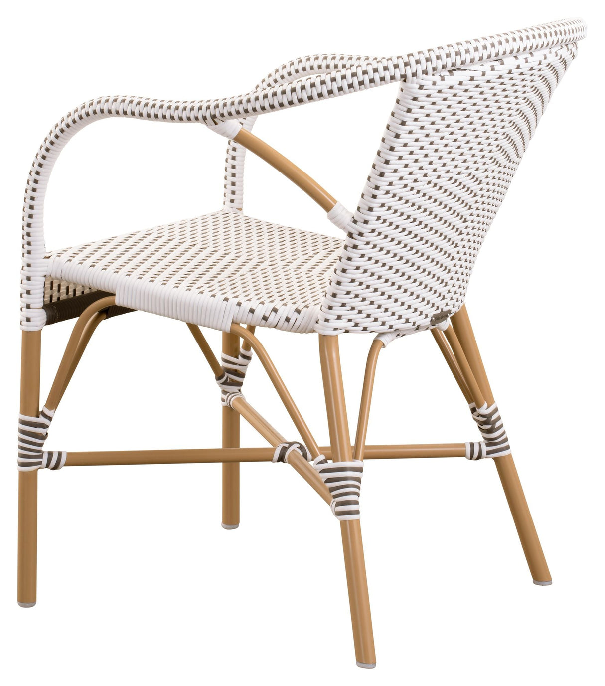 Madeleine Exterior Garden Chair, White m/Capucchino Dot