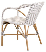 Madeleine Exterior Garden Chair, White m/Capucchino Dot